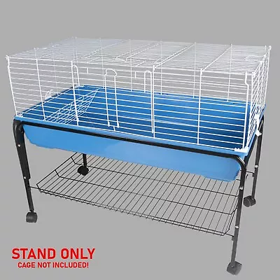 Pet Cage Stand With  Wheels 120cm Large Indoor Animal Hutch Stand With Shelf • £36.99