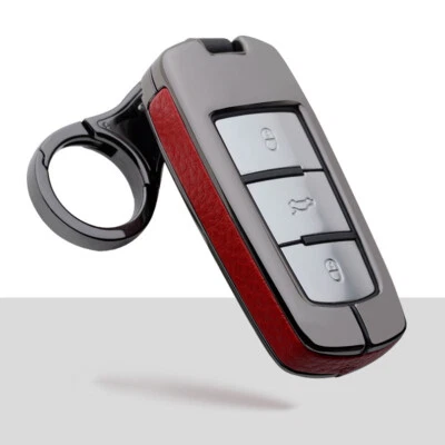 Zinc Alloy+Leather Car Key Fob Case Cover Holder For Volkswagen VW Passat B6 CC • $26.50