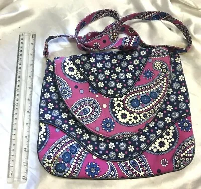 Vera Bradley Shoulder Bag Boysenberry Purple Blue Paisley Free Shipping • $25