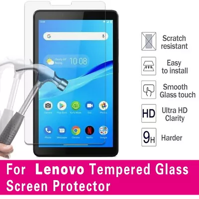 Tablet Tempered Glass Screen Film Protector For Lenovo Tab E7/E10/M7/M8/M10 • £5.46