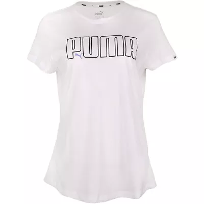 Puma Iconic Crew Neck Short Sleeve T-Shirt Womens White Casual Tops 67141302 • $9.99