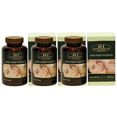 £64.34 • Buy Body & Health Maxi Sheep Placenta 30,000mg 100 Capsules X 3 Units