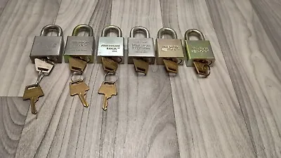 6 Vtg American Lock Company 5200 Series Lock W  Keys US Army Military  • $80.77