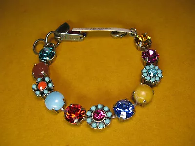 MARIANA BRACELET SWAROVSKI CRYSTALS MOSAIC BLUE TURQUOISE PINK RED MULTI Flower  • $147