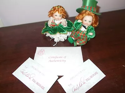 Marie Osmond St. Paddy & His Bonnie Lass Porcelain Dolls + COA • $24.99