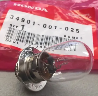 *1ea Oem Honda Headlight Bulb 6 Volt 15/15 Watt (329d) 34901-001-025 Ct70 Atc90 • $9.88