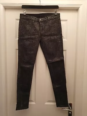 J BRAND Low Rise Super Skinny Black Boa Shiny Stretch Jeans/Legging W30/L29 • $37.30