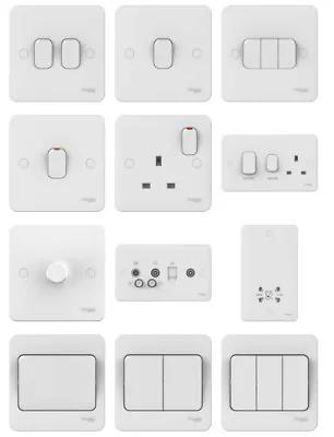 £13.99 • Buy Schneider Lisse Light Switches, Electrical Sockets & Curved Wiring Accessories