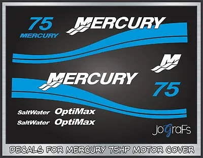 Mercury 75hp Red Decal Kit - Outboard Engine Replacement Stickers • $52.88
