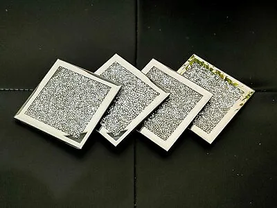 EagleWiz Silver Sparkle Crushed Crystal 4 Square Mirror Diamante Jewel Coaster  • £9.99