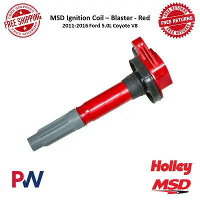 MSD Ignition Coil Blaster Red Single For 11-16 Ford F-150 / Mustang / E-150 V8 • $108.73