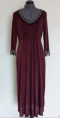 $145 • Buy Scanlan & Theodore Womens Maxi Dress Gown Medieval Gothic Style Beaded Sz 10 12