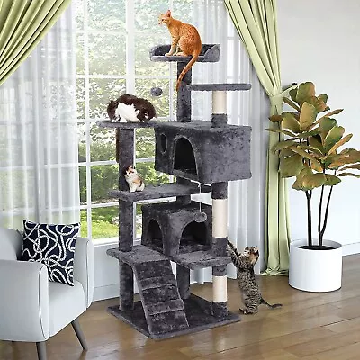 Pet Cat Tree Tower Scratching Post Scratcher Wood Condo Toys House Bed Furniture • $84.99