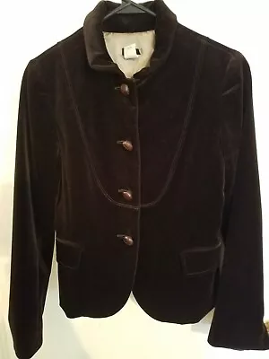 J. CREW Velvet Bella Jacket In Chocolate Brown - Sz 4 100% Cotton  • $24