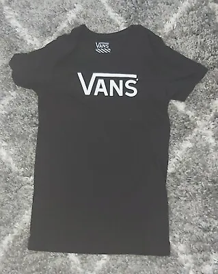 Vans Mens T-Shirt Xs-small Black Slim Fit Short Sleeve Crew Neck Cotton/poly Tee • $12.91