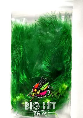 MINI MARABOU - GREEN - 2-3 In. - BHFC - Fly Tying Materials - Blood Quills - NEW • $2.99