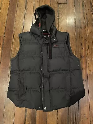 J. Whistler Puffer Vest Mens Gray Full Zip Hooded Water Resistant Size XL • $19.99