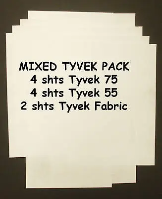 Tyvek Paper & Fabric - Mixed Pack Of 10 A4 Sheets • £6.99