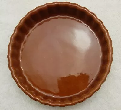 VTG La Bourguignonne Pie Flan Quiche Smoked Brown Glass French Ovenware 5 1/4  • $15