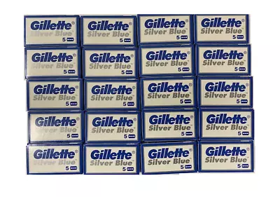 Gillette Silver Blue Double Edge Razor Blades- 100 Blades - Made In Russia • $13.49