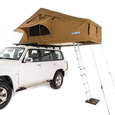 $629 • Buy Adventure Kings Roof Top Tent Car Rack Camping Camper 4WD 4X4 75mm Foam Mattress