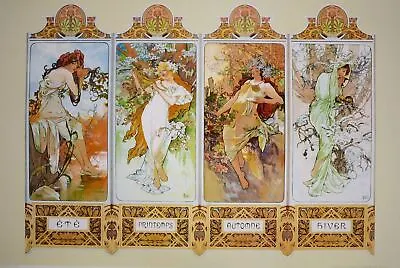 Alphonse Mucha “The Four Seasons” Art Reproduction Poster 24 X 36 • $19.53