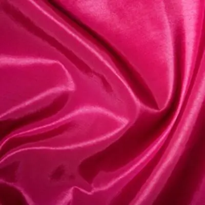 Taffeta Metallic Silk Satin Dress Fabric Material - CERISE • £39.99