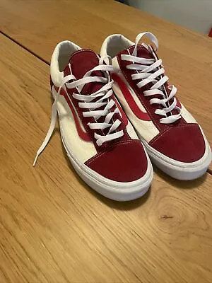 Vans Old Skool | Never Been Worn | UK 10 | US 11 RED AND WHITE • $55