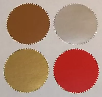 Red Gold Silver Bronze Company Legal Wafer Seals Certificate - Wedding Stickers • £3.85