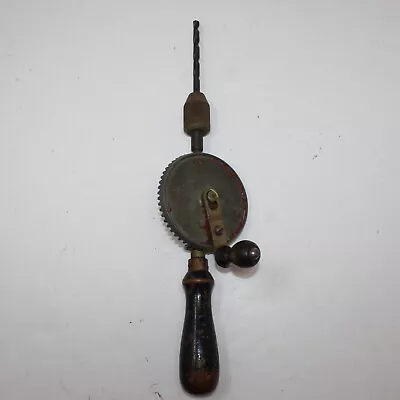 Vintage Defiance By Stanley  No. 1221 Hand Crank Drill W/Drill Bit WORKS! • $6.99