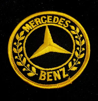 3” GOLD MERCEDES BENZ AMG CAR  Racing Embroidered Patch - Iron ON + Sticker • $2.99