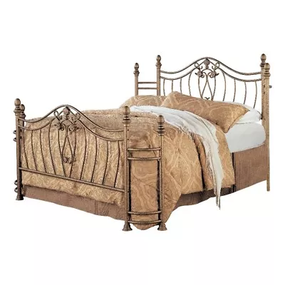 Coaster Sydney Metal Eastern King Bed In Antique Brushed Gold • $346.67