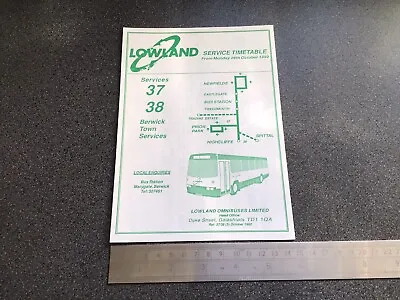 £5 • Buy Lowland Scottish Bus Group Timetable Route 37 38 October 1992 Berwick Town