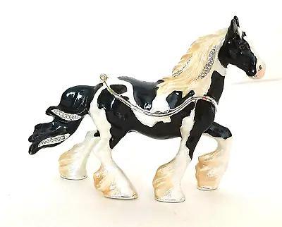 Gypsy Vanner Horse Hinged  Trinket / Jewelry Box Pewter Bejeweled Kingspoint  • $49.95