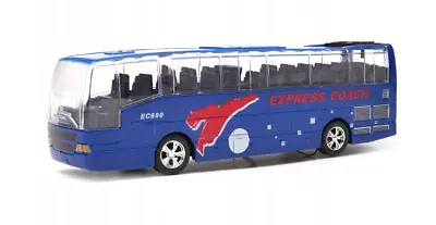 Bus Model Diecast Toy Red Or Blue Sound Light Pull Back 1:70 • £11.99