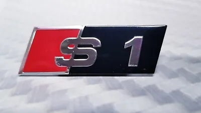 £10.10 • Buy Audi S1  S-Line Self Adhesive Grill Badge Emblem Gloss Black ✔Fast Delivery✔ 