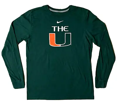 Nike Swoosh NCAA UM Miami Hurricanes  THE U  Mens Medium Long Sleeve Shirt • $20