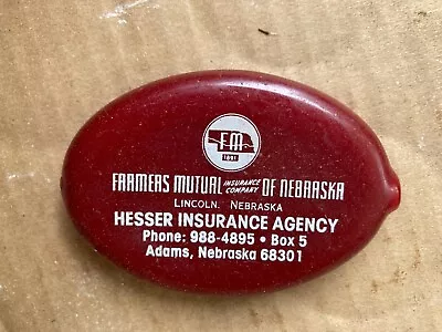 1970's Rubber Squeeze Coin Purse - Farmers Mutual Of Nebraska Advertising • $5.50