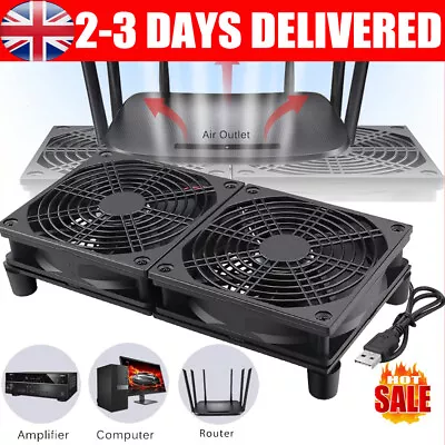 £7.89 • Buy Portable Dual Mini USB Cooling Fan Portable PC Desktop Table Silent Air Cooler