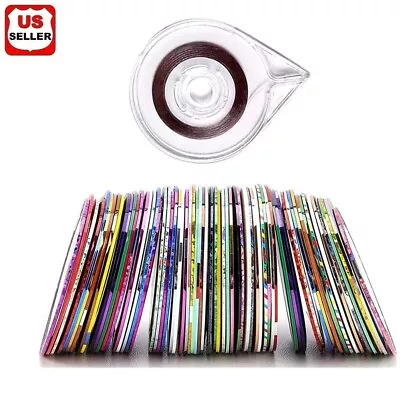 30 PCS Striping Tape Tip Line Sticker Nail Art Craft Decoration With Tape Holder • $4.98