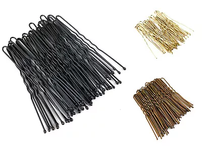 36 Long Large 6.5cm Kirby Hair Grips Clips Bobby Waved Pins Slides Black Brown • £2.95