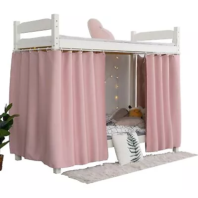 Bottom Bunk Bed Blackout Curtains Canopy Single Size Twin Size 2 Panels Pink • £61.29