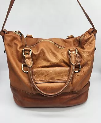 J. Crew Marlow Hobo Brown Leather Purse Shoulder Bag Handbag • $31.50