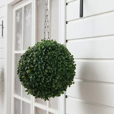 28Cm Artificial Tree Boxwood Ball Topiary Outdoor Garden Wedding Hanging Faux • £6.95