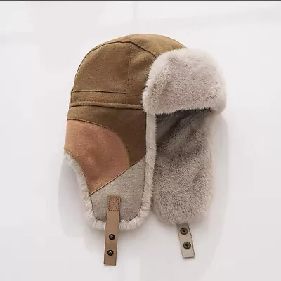 Men Warm Faux Fur Earflap Hat Russian Ushanka Cossack Hat Trooper Trapper Winter • £13.07