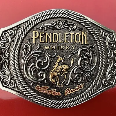 Pendleton Whisky 2021 Let Er Buck Belt Buckle Rodeo Montana Silversmiths Whiskey • $14.99