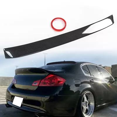 For Infiniti G35 G37 Sedan 07-14 VIP Style Rear Roof Spoiler Visor Carbon Black • $77.99