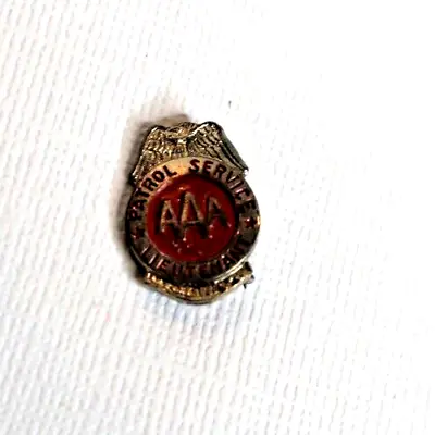 Vintage AAA Patrol Service Lieutenant Tie Tack / Pin Red Enamel Badge Style • $9.99