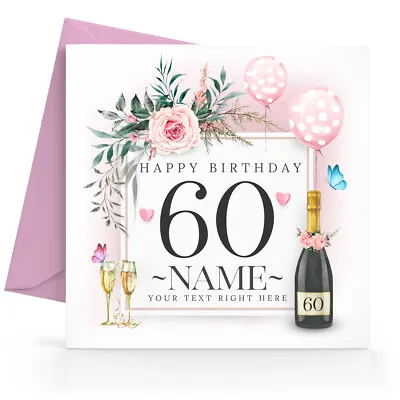 Personalised 60th Birthday Card Female Daughter Sister Friend Wife Mum Grandma • £2.95