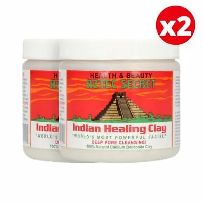 $29.49 • Buy 2x Aztec Secret Indian Healing Clay Facial Deep Pore Acne Cleansing Mask 454g